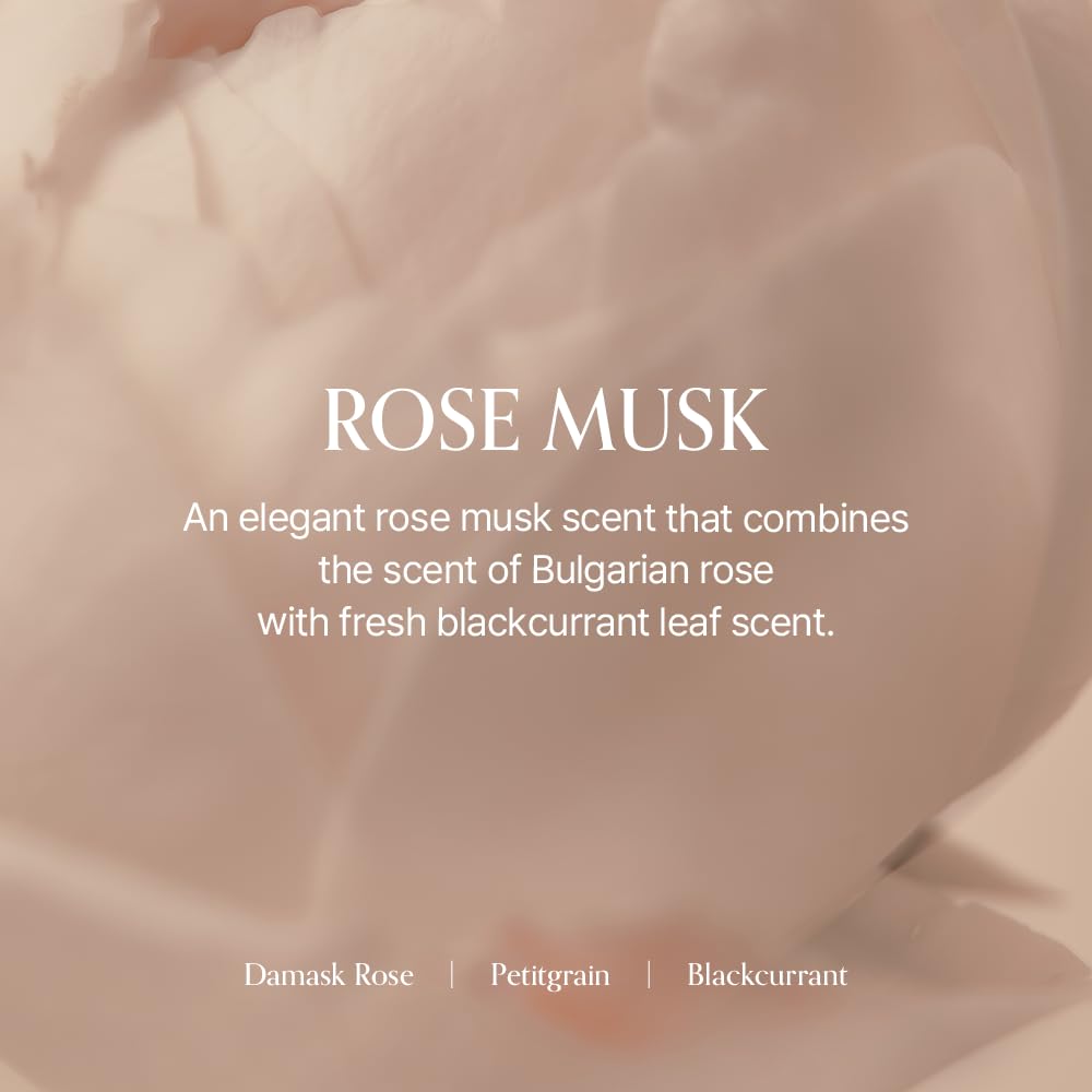 GROWUS Damage Therapy rose-musk closeup captures Bulgarian Rose Musk scent.