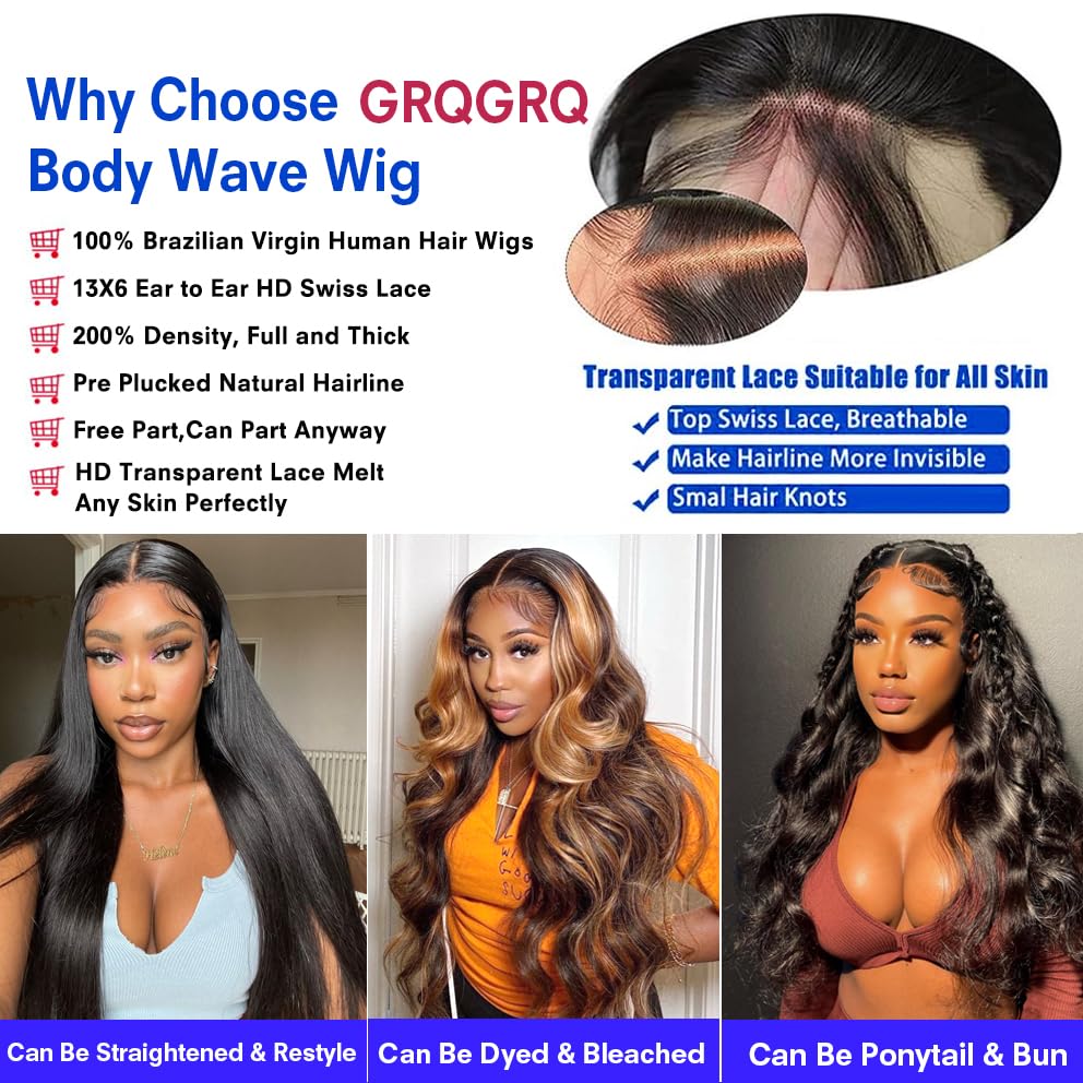 GRQGRQ Brazilian virgin hair wig unprocessed and comfortable against skin