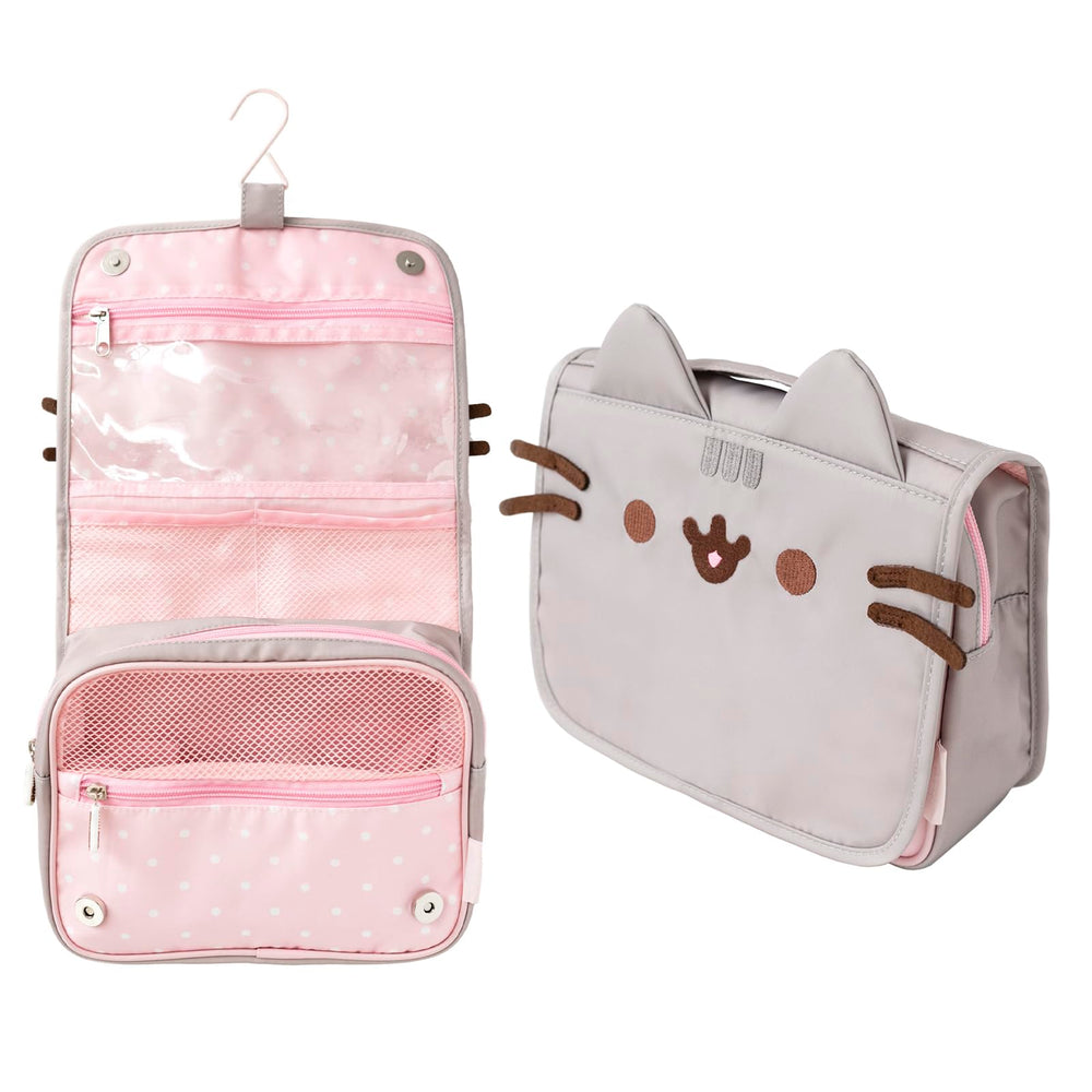 Grupo Erik Pusheen hanging travel toiletry bag front view for organized packing