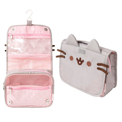 Grupo Erik Pusheen hanging travel toiletry bag front view for organized packing