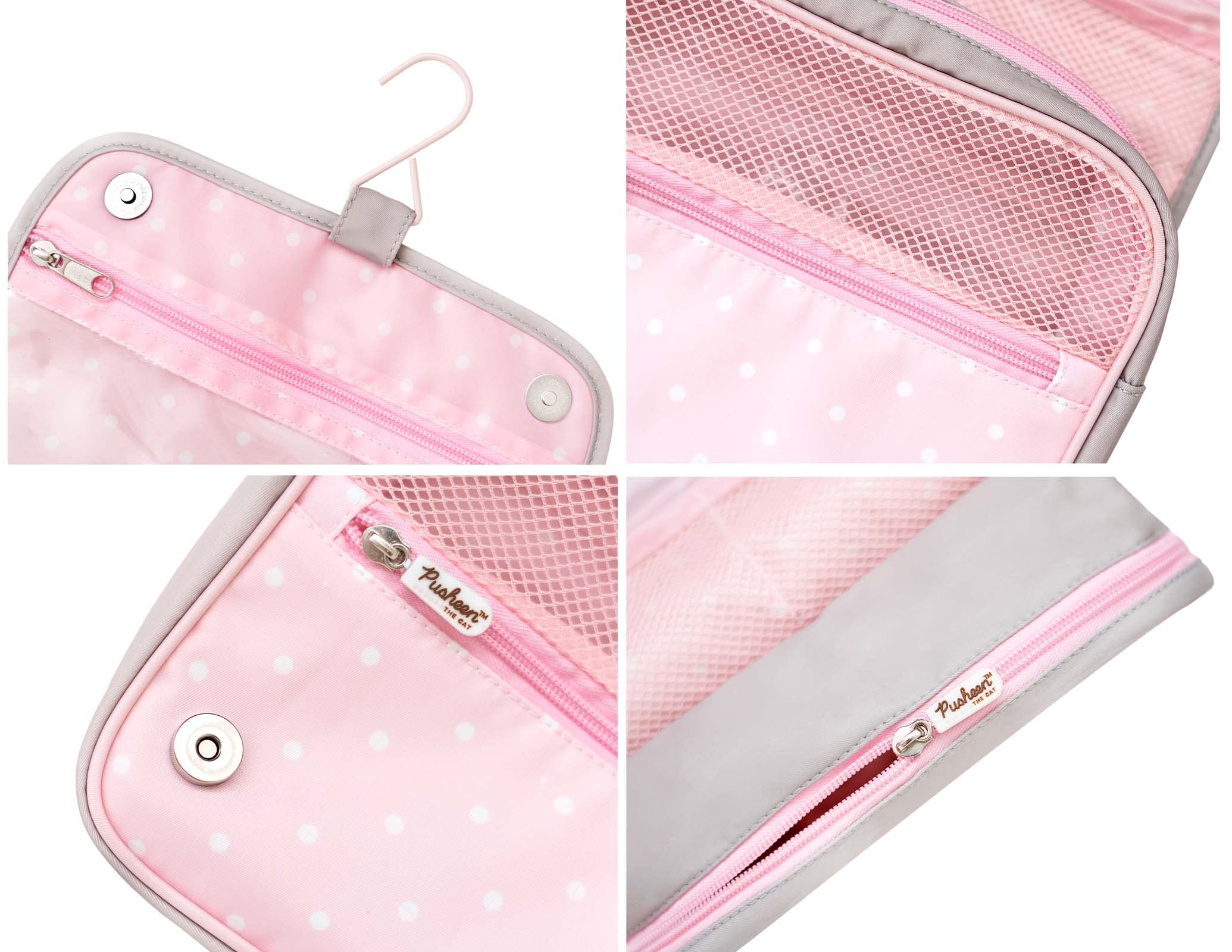 Grupo Erik Pusheen hanging travel toiletry bag with hook for easy bathroom setup
