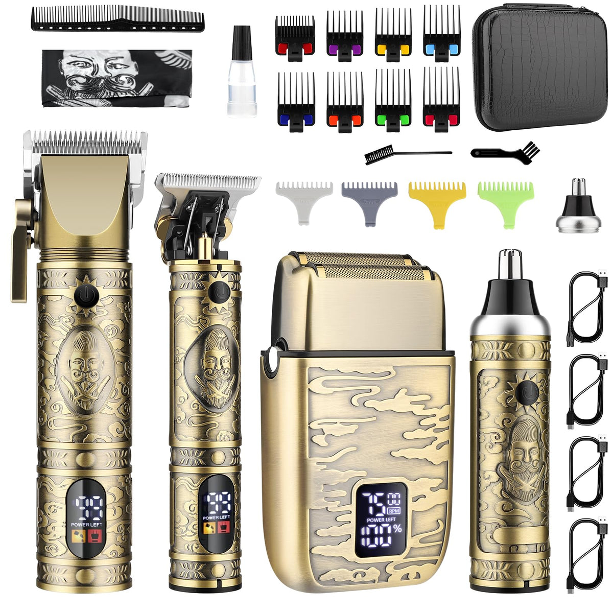 GSKY hair clippers set front view for professional-style home grooming