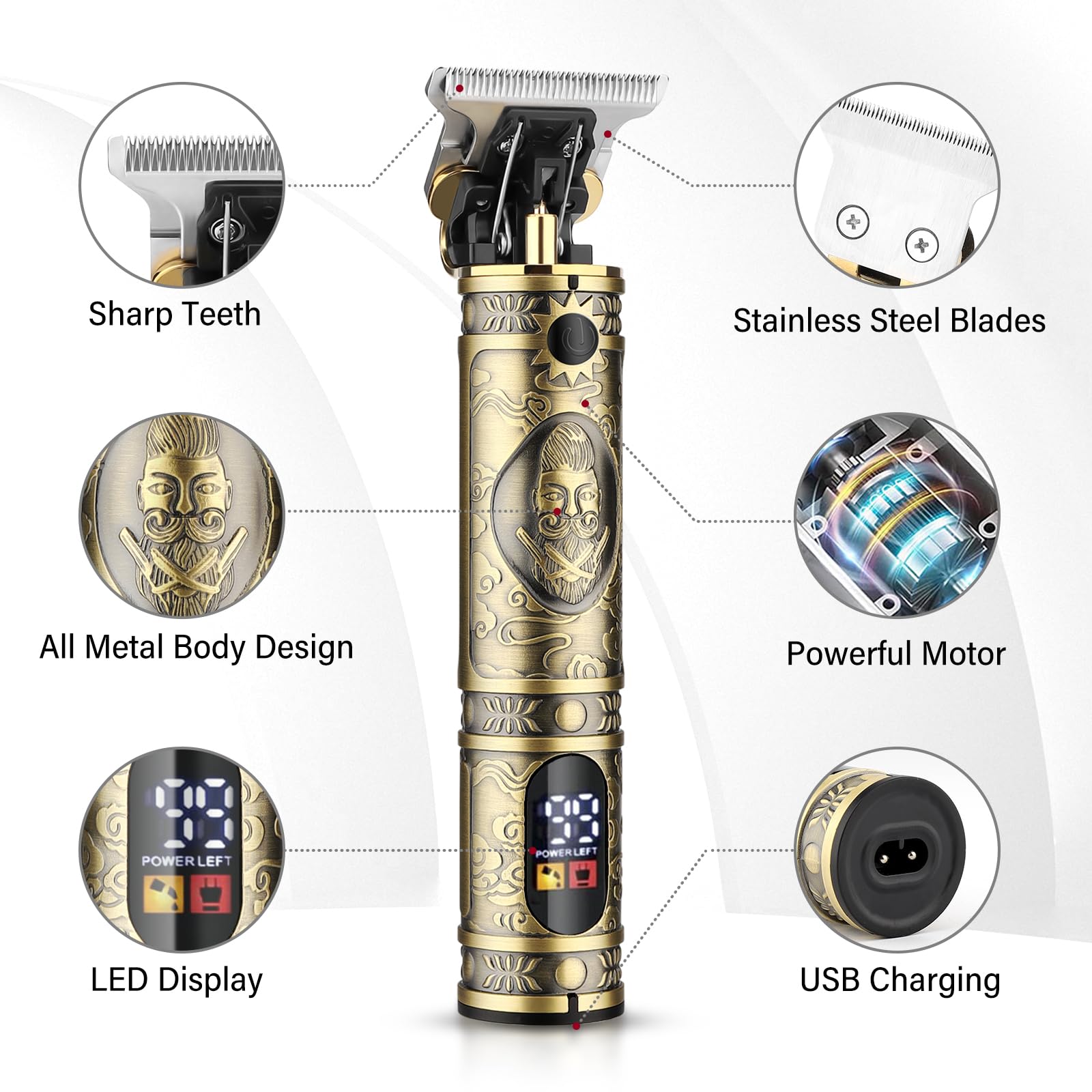 GSKY trimmer and clipper close-up highlighting precise control