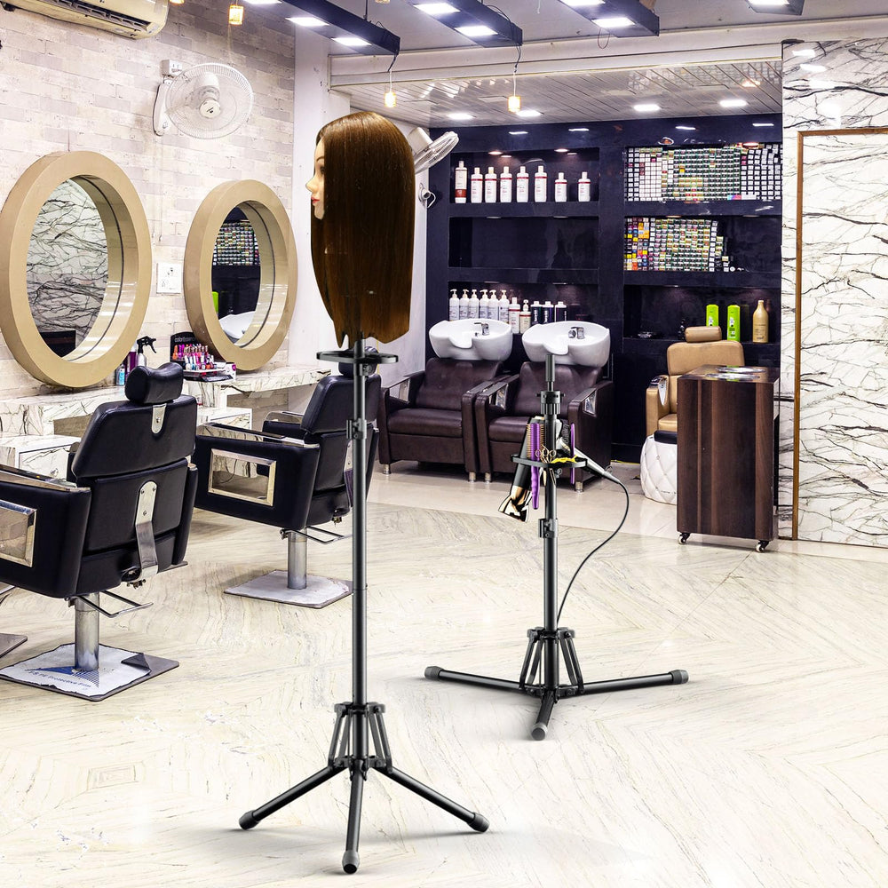 GSOW Wig Stand Adjustable Height demonstrates 31 to 57 inches of flexible styling reach.