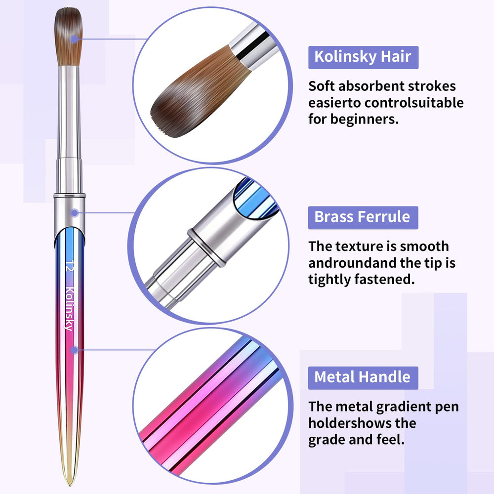 GSWOI acrylic nail brush with alloy handle for durability and smooth strokes