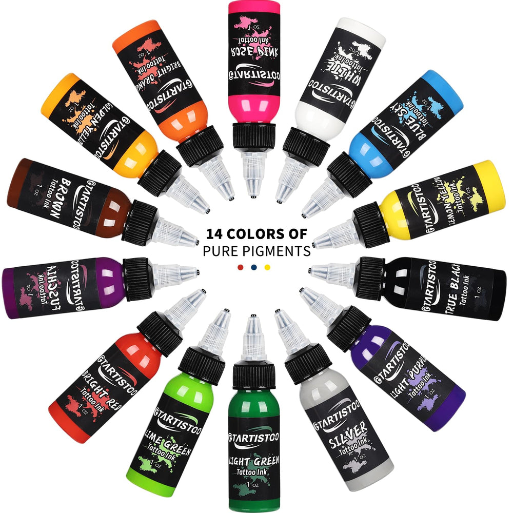GTARTISTOO bottles labeling aids quick pigment identification during sessions
