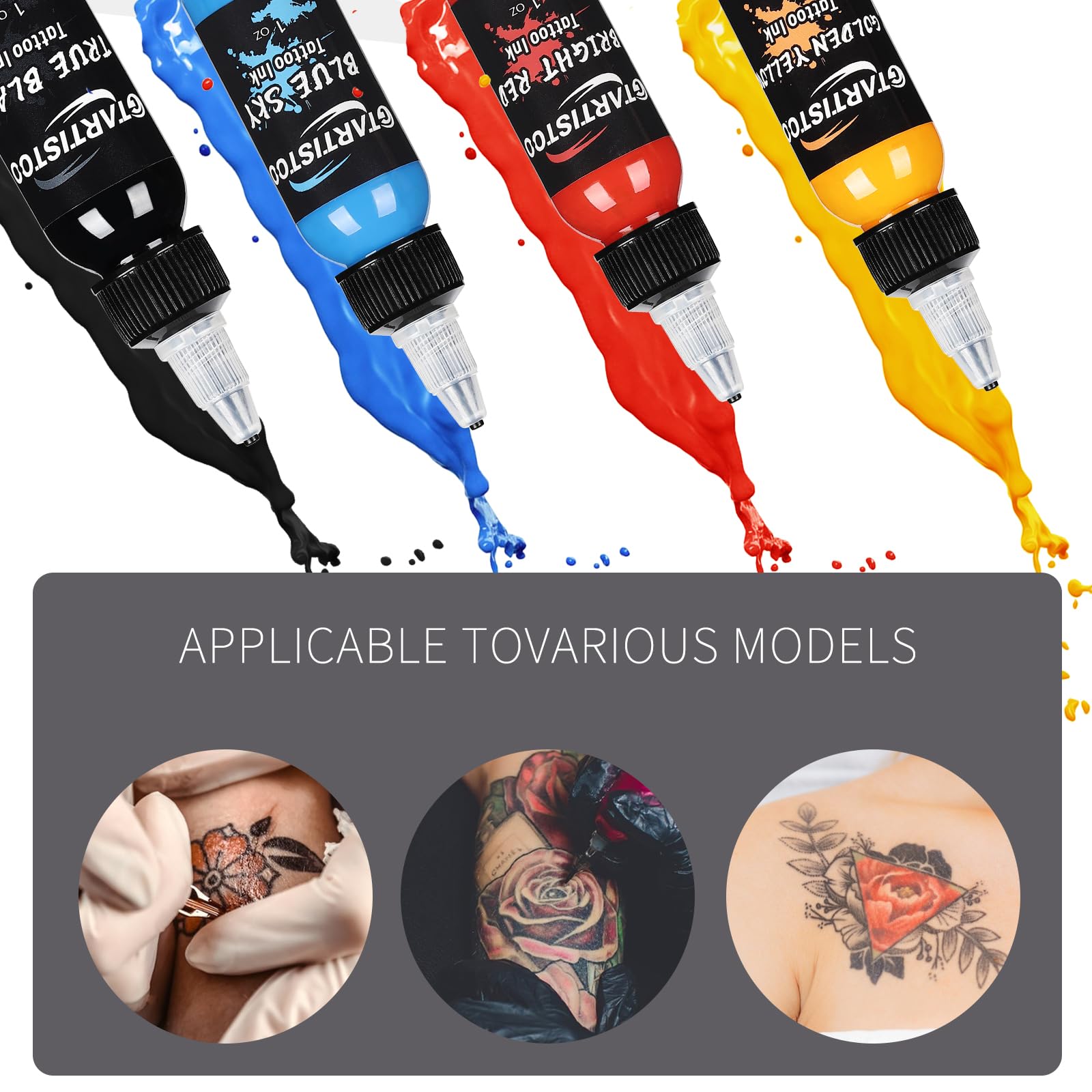 GTARTISTOO tattoo ink bottles packaging upgrade demonstrates easy storage and reseal