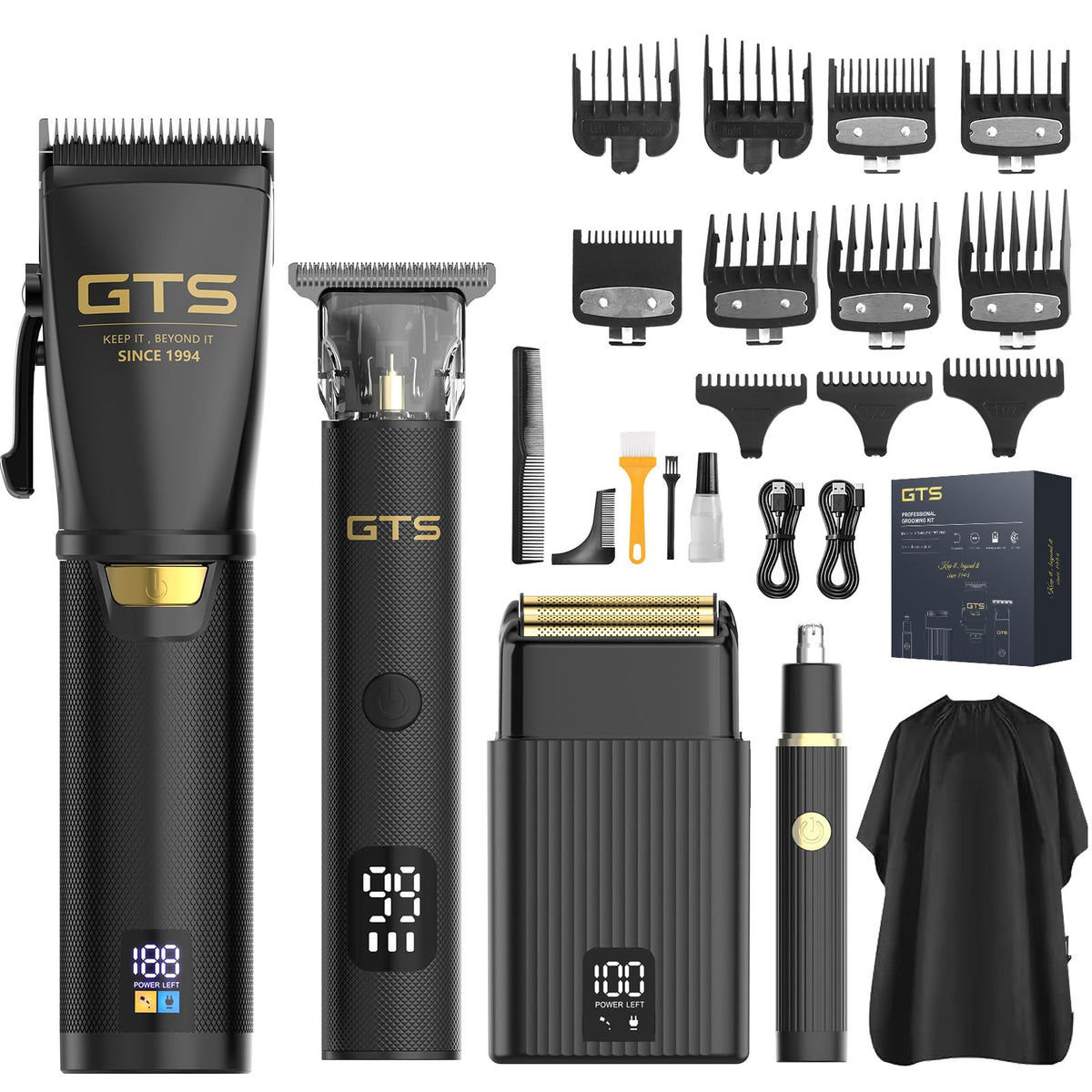 GTS PRO hair clippers front view for precise home fades and trims.
