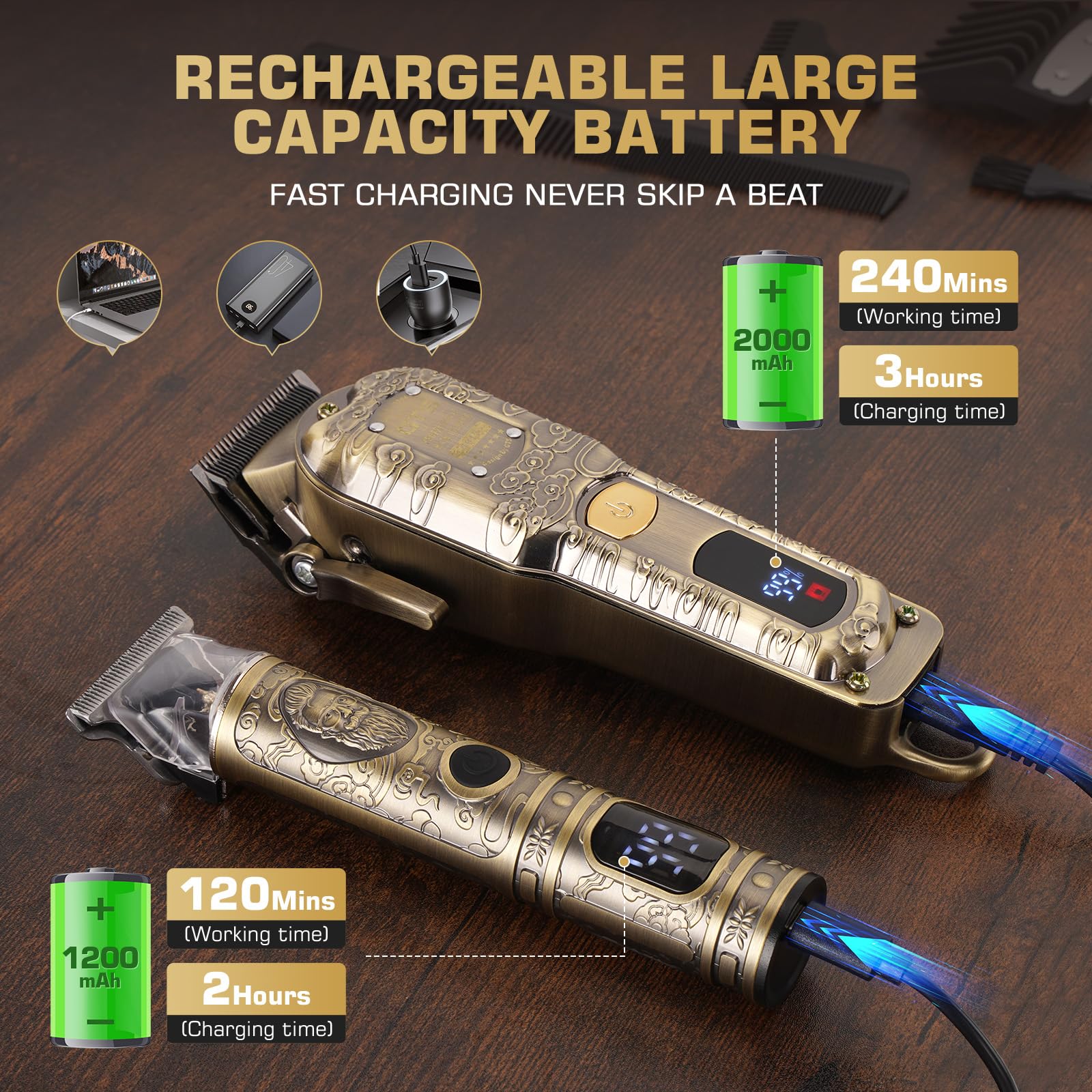 GTS PRO LED display clearly shows battery status and maintenance reminders during use.