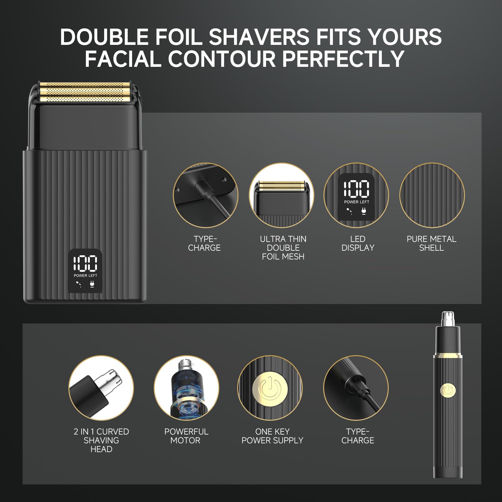 GTS PRO LED display closeup highlights battery status for consistent grooming.