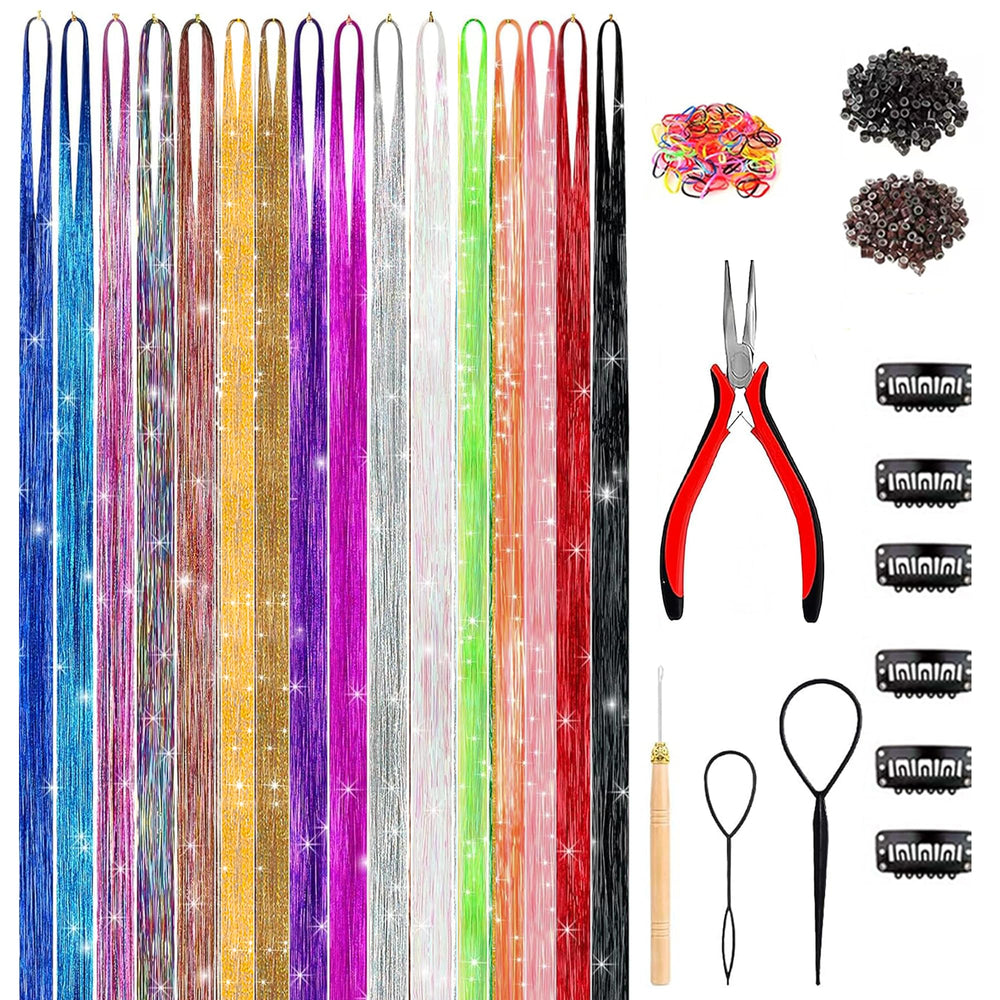 GTTUKK hair tinsel kit 48-inch strands for dramatic length and color