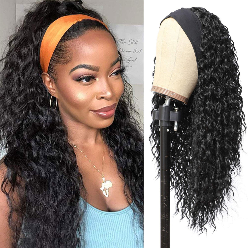 G&T Wig headband wig natural hairline close-up highlights seamless daily look for sensitive skin