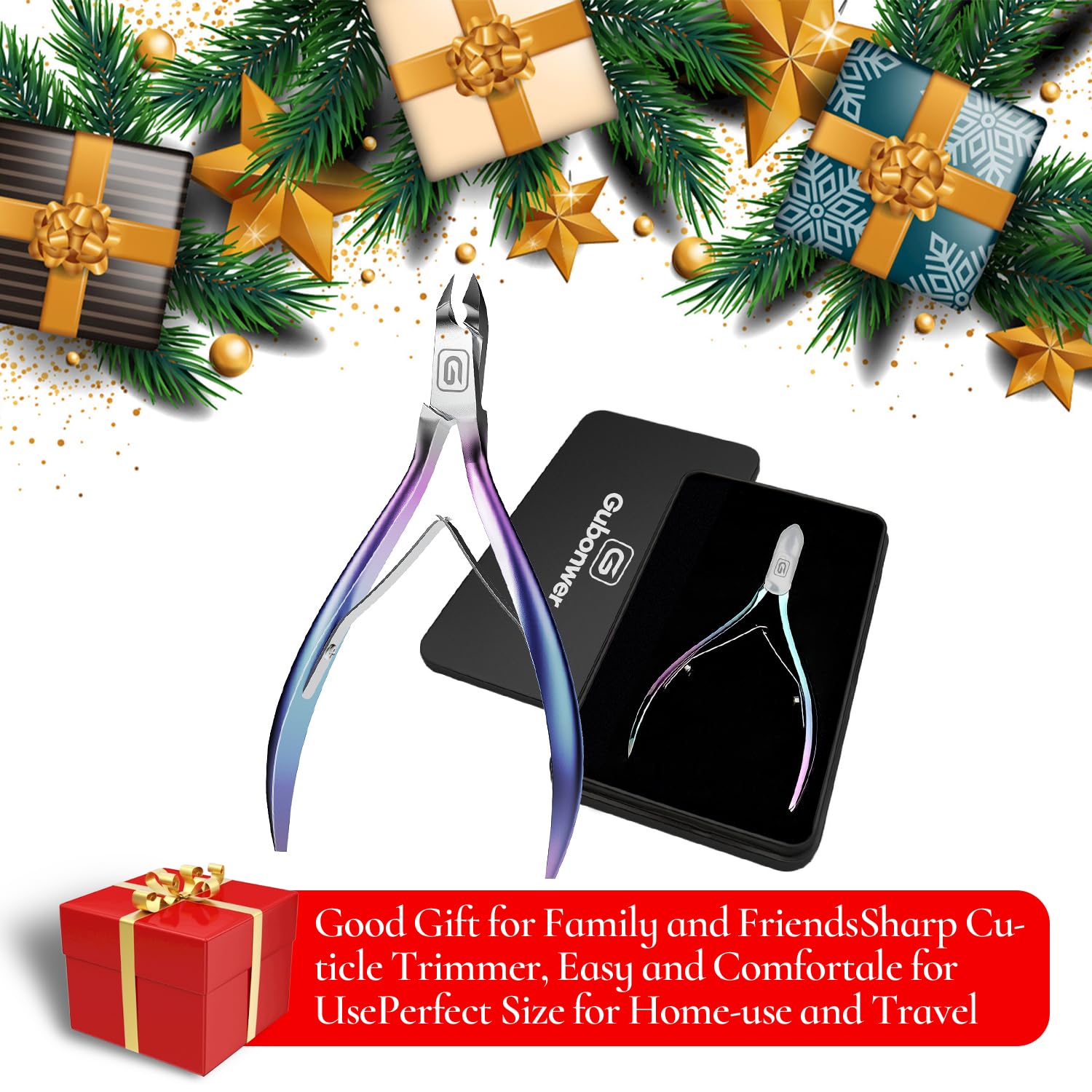 Gubonwer Cuticle Trimmer packed in tin box for gifting.