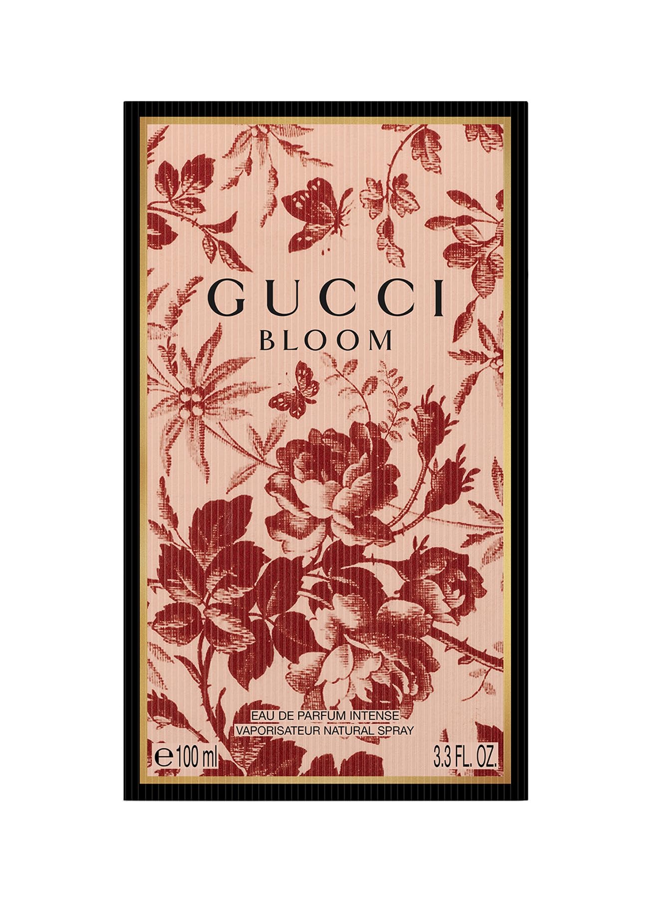 Gucci Bloom Intense perfume dispensing shot suggests long lasting floral wear