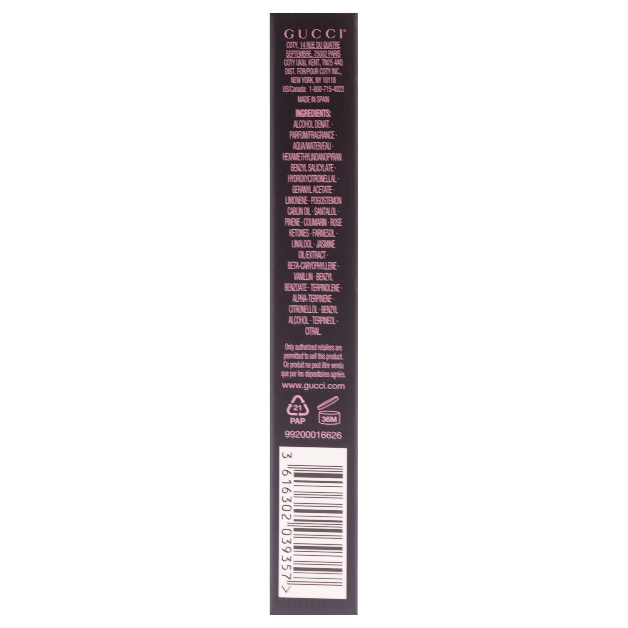 Gucci Flora Gorgeous Gardenia bottle with spray nozzle emphasizing easy application.