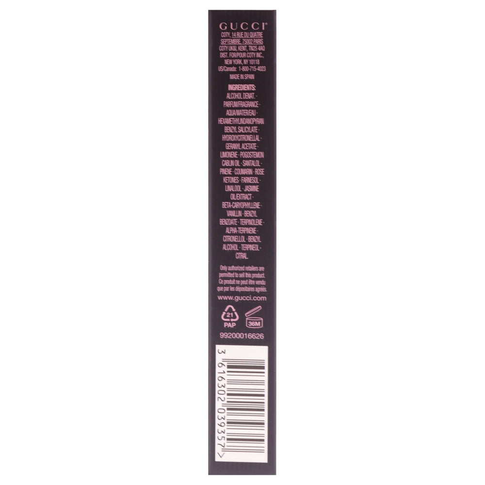 Gucci Flora Gorgeous Gardenia bottle with spray nozzle emphasizing easy application.