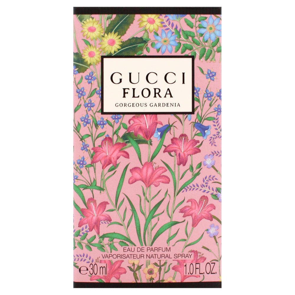 Gucci Flora Gorgeous Gardenia pear-blossom bottle hints at bright daytime wear.