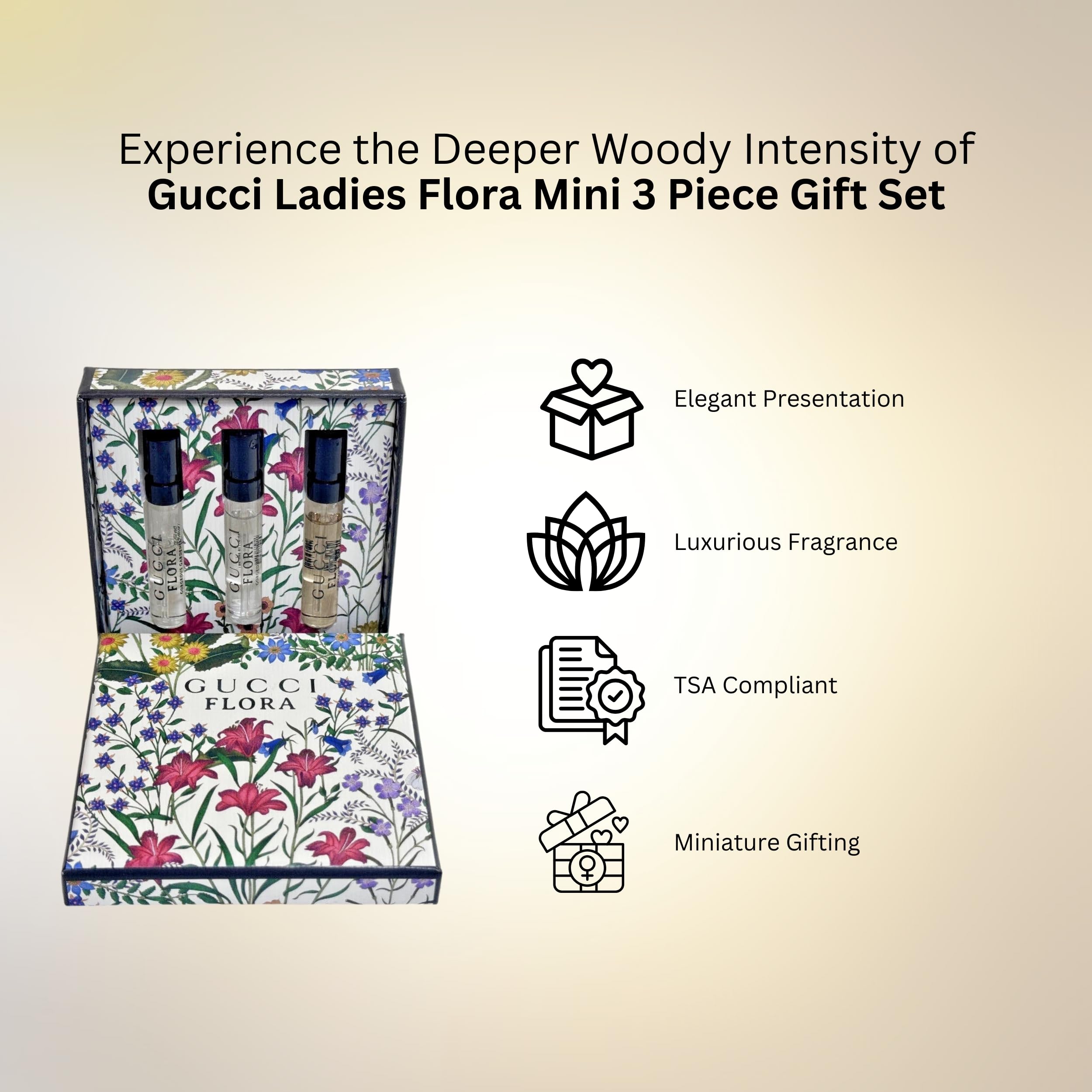 Gucci Flora Gorgeous Magnolia EDP mini bottle for daytime sophistication.