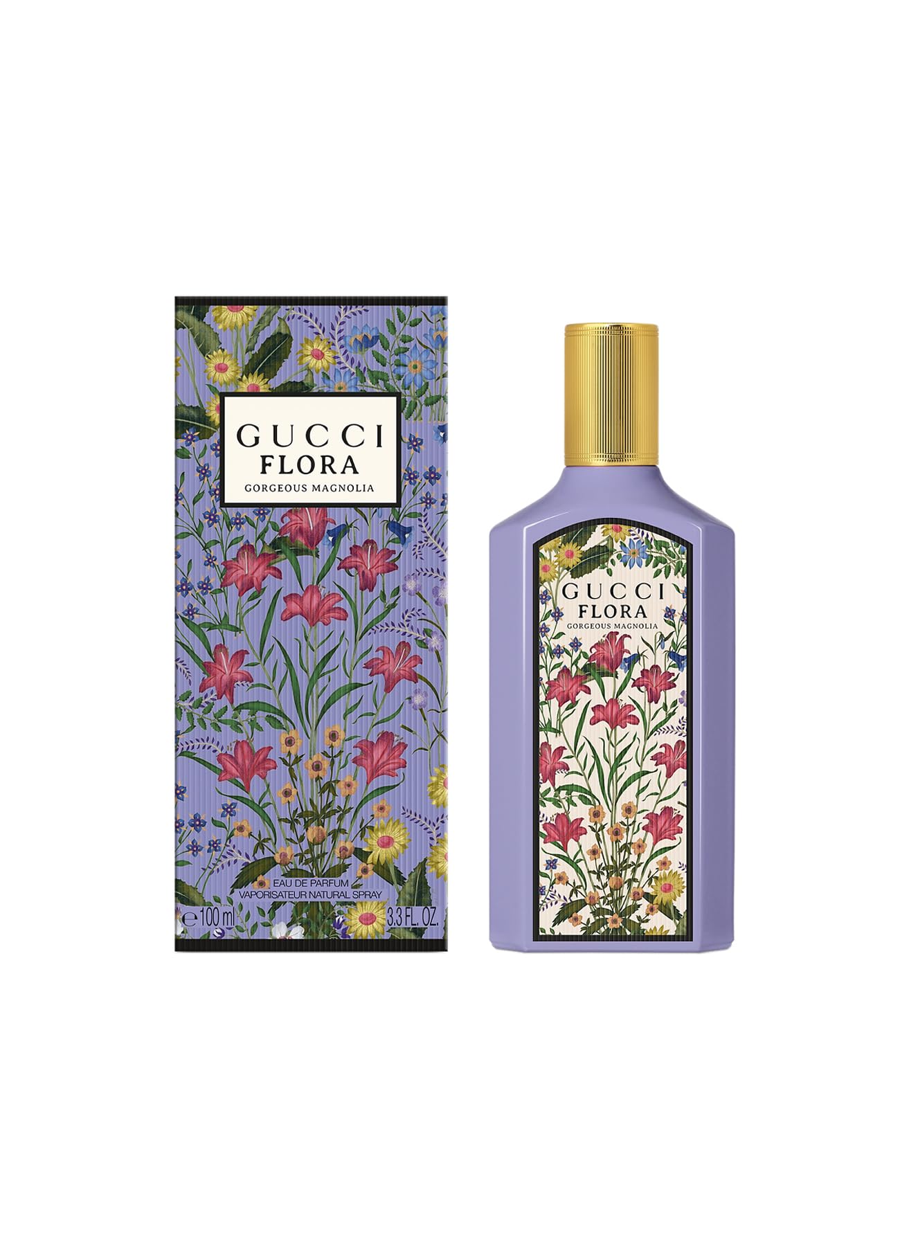 Gucci Flora Gorgeous Magnolia edp bottle highlights refined luxury and everyday elegance.