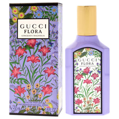 Gucci Flora Gorgeous Magnolia packaging highlights a sleek, gift-ready presentation.