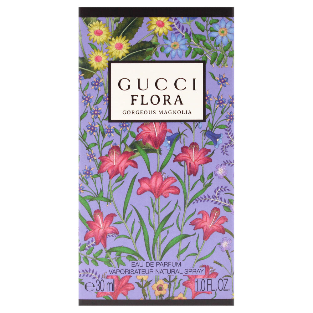Gucci Flora Gorgeous Magnolia vial indicating travel-friendly size for portability.