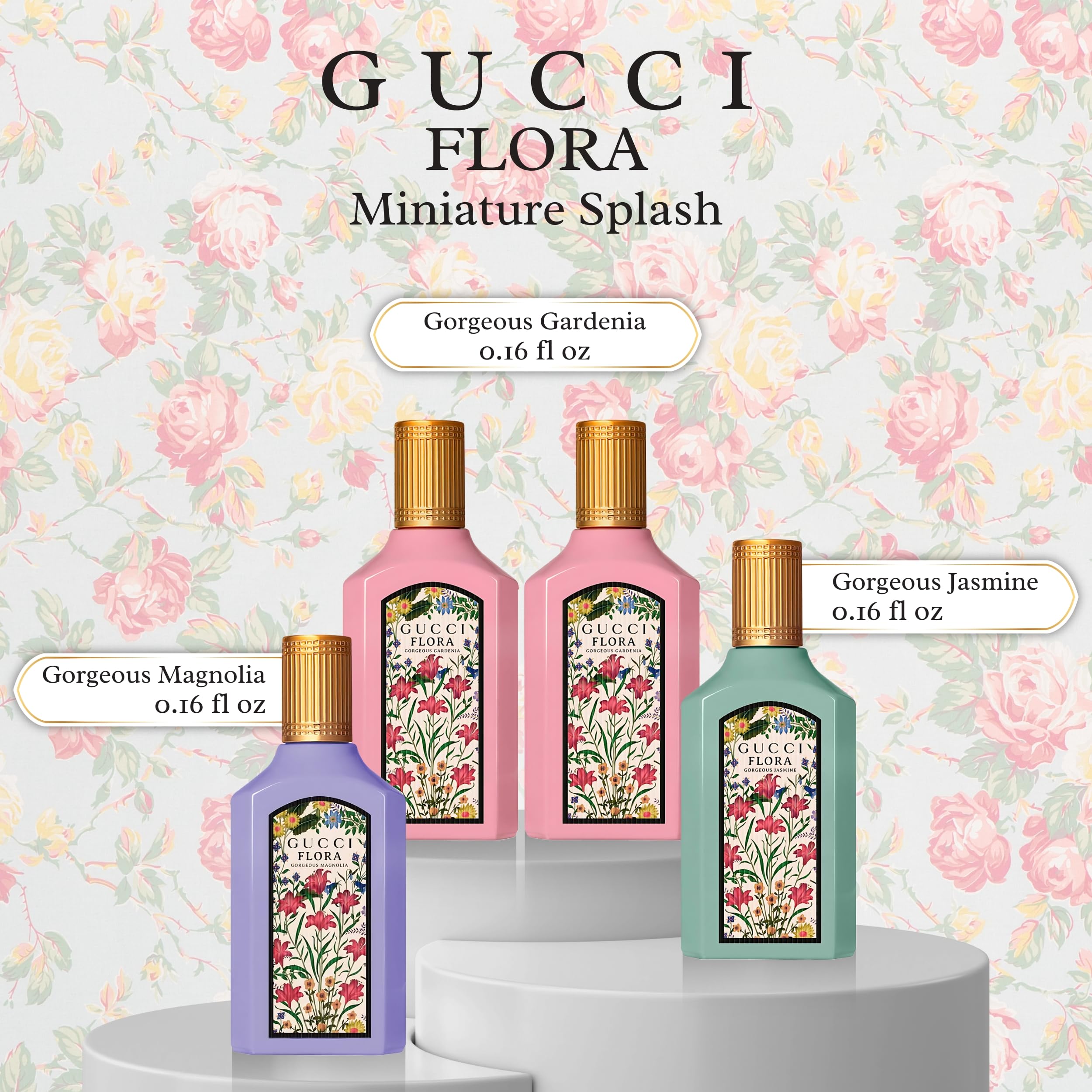 Gucci Flora Jasmine mini splash bottle highlighting bright date-night use.