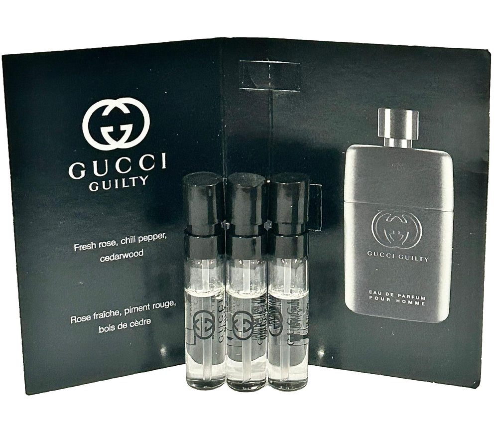 Gucci Guilty 1.5ml vial—parfum spray for quick, lasting refresh.
