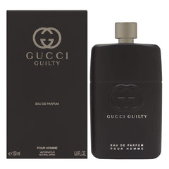 Gucci Guilty Eau de Parfum Pour Homme bottle highlights refined scent for everyday wear.