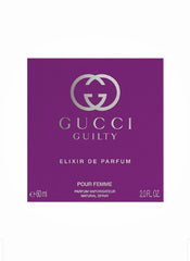 Gucci Guilty Elixir outer box demonstrates luxurious packaging ideal for gifting.