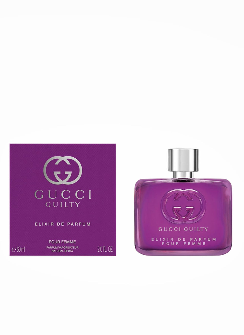 Gucci Guilty Elixir spray nozzle shows precise application and potentially long-lasting fragrance.