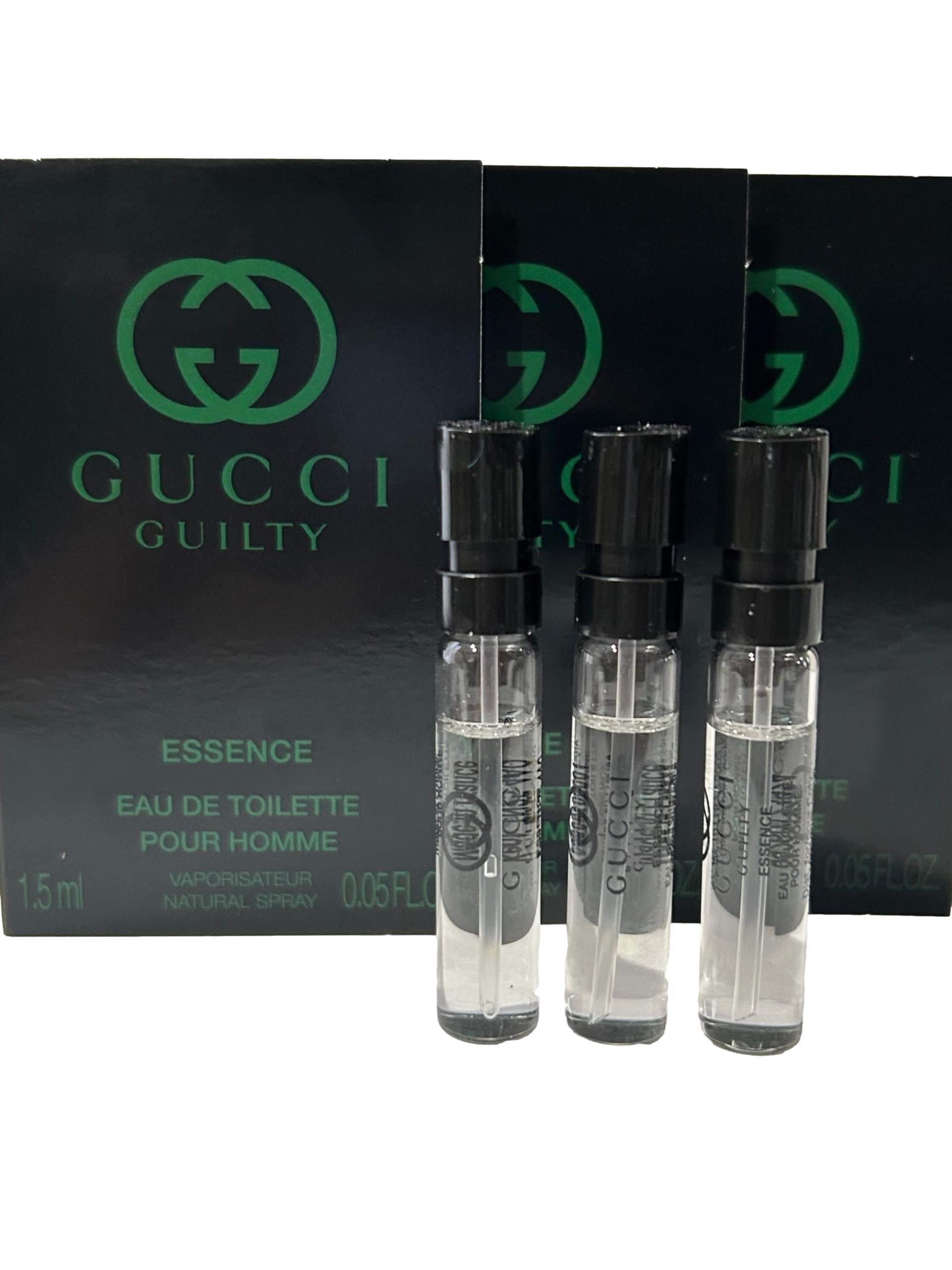 Gucci Guilty Essence travel-size EDT spray ready for trips.