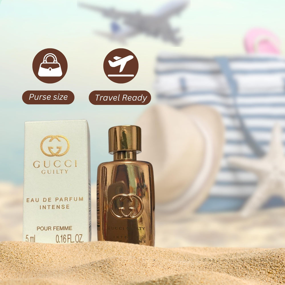 Gucci Guilty Intense mini splash base notes featuring patchouli and amber.