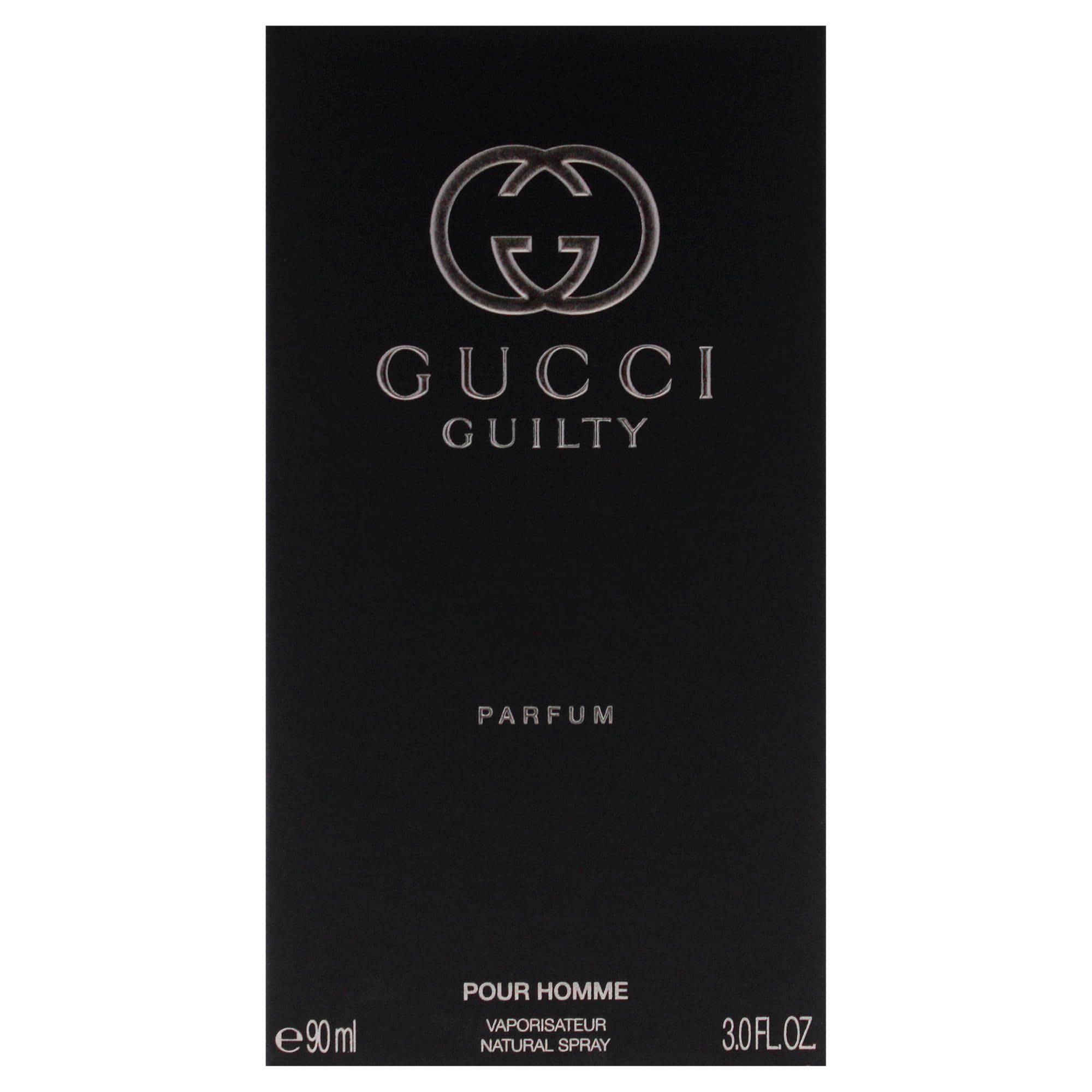 Gucci Guilty Men bottle cap detail communicates luxury craftsmanship and refined branding.
