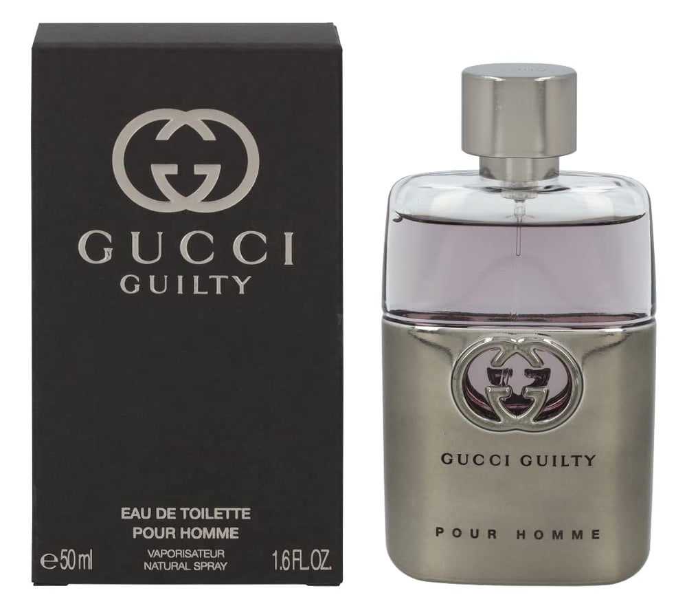 Gucci Guilty Men EDT bottle front view highlighting bold, contemporary scent for evening wear