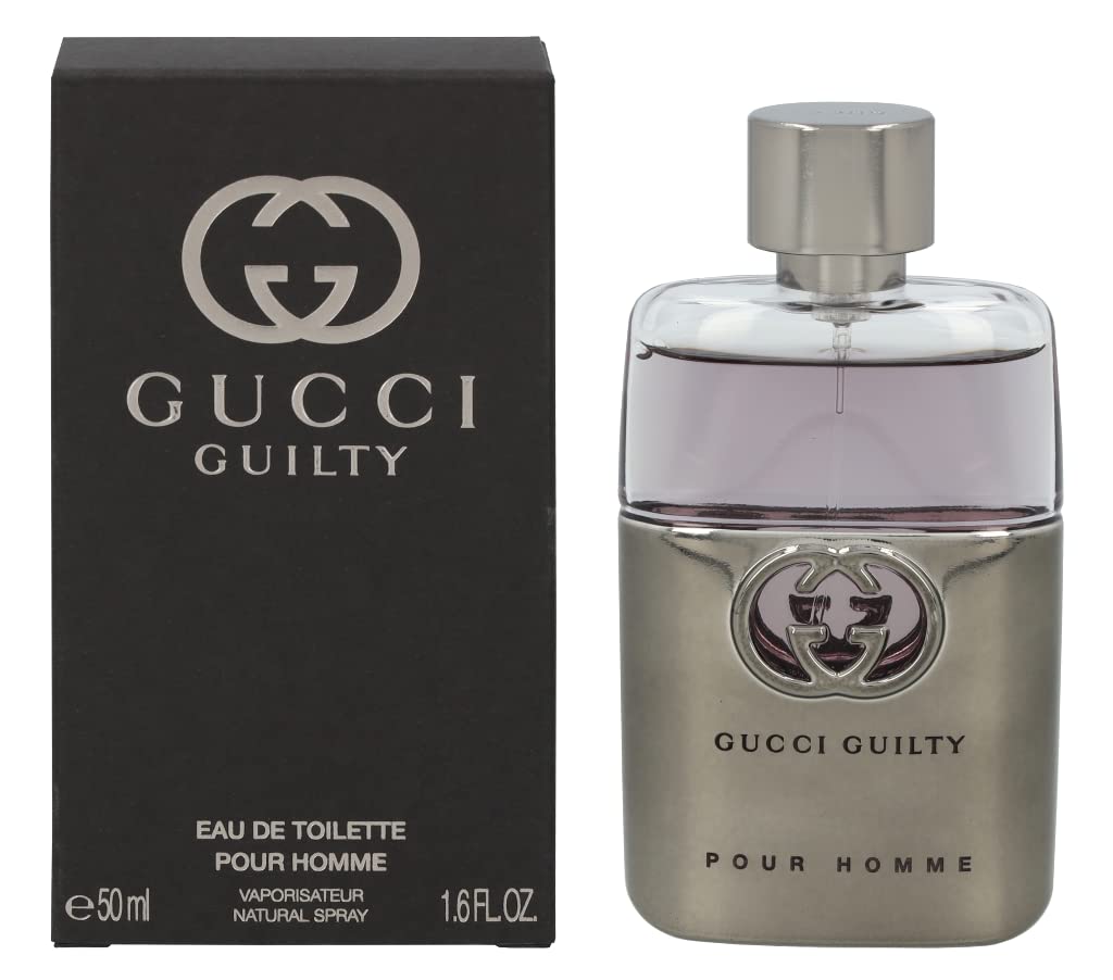 Gucci Guilty Men EDT bottle front view highlighting bold, contemporary scent for evening wear