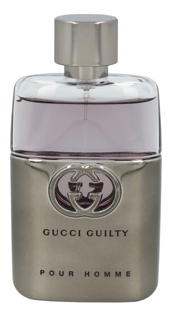 Gucci Guilty Men EDT bottle side angle showcases sleek design for confident daytime ensembles