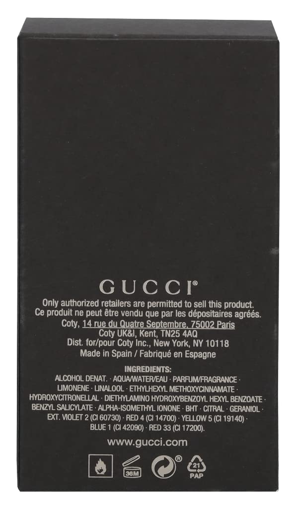 Gucci Guilty Men EDT packaging shot highlights unopened box and authenticity seals
