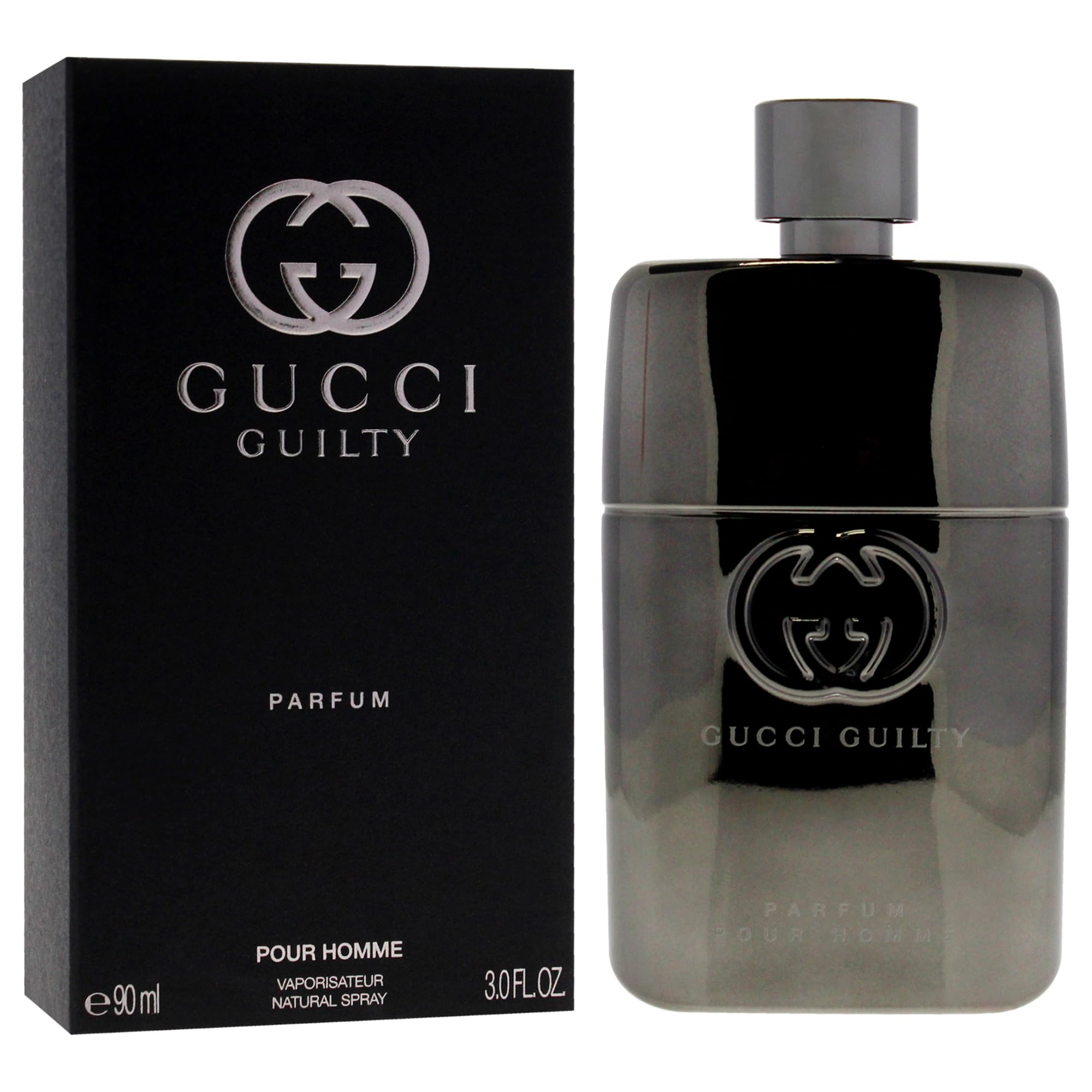 Gucci Guilty Men pulse-point application image suggests discreet, long-lasting fragrance at work.