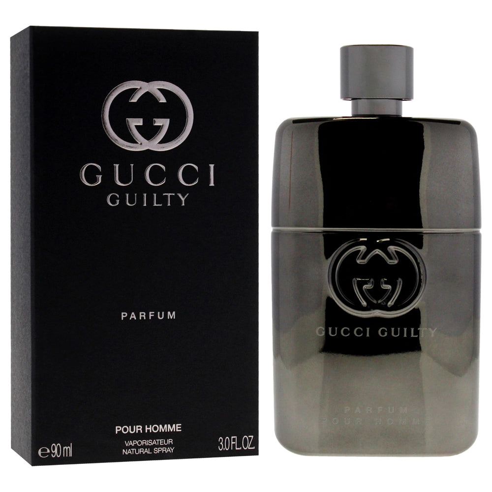 Gucci Guilty Men pulse-point application image suggests discreet, long-lasting fragrance at work.