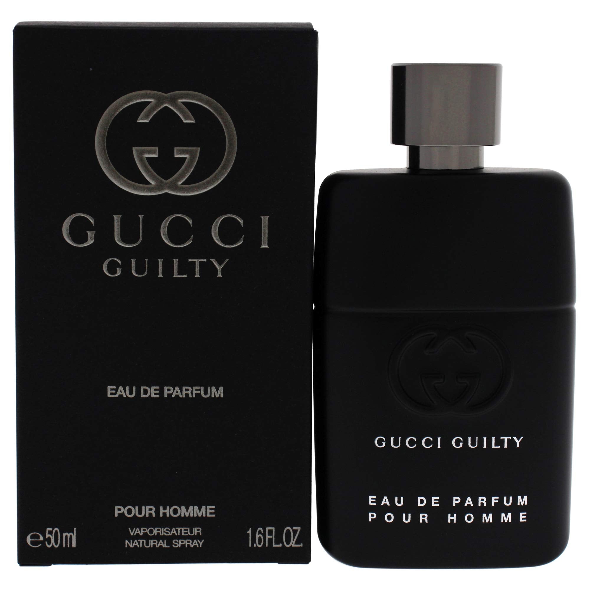 Gucci Guilty Pour Homme bottle front view for bold evening presence