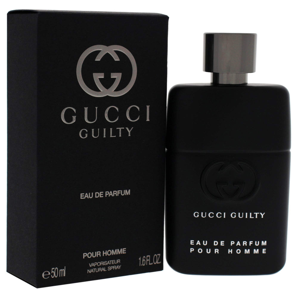 Gucci Guilty Pour Homme EDP spray close-up highlighting versatile scent use