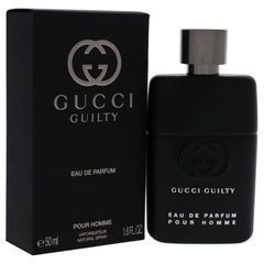 Gucci Guilty Pour Homme EDP spray close-up highlighting versatile scent use