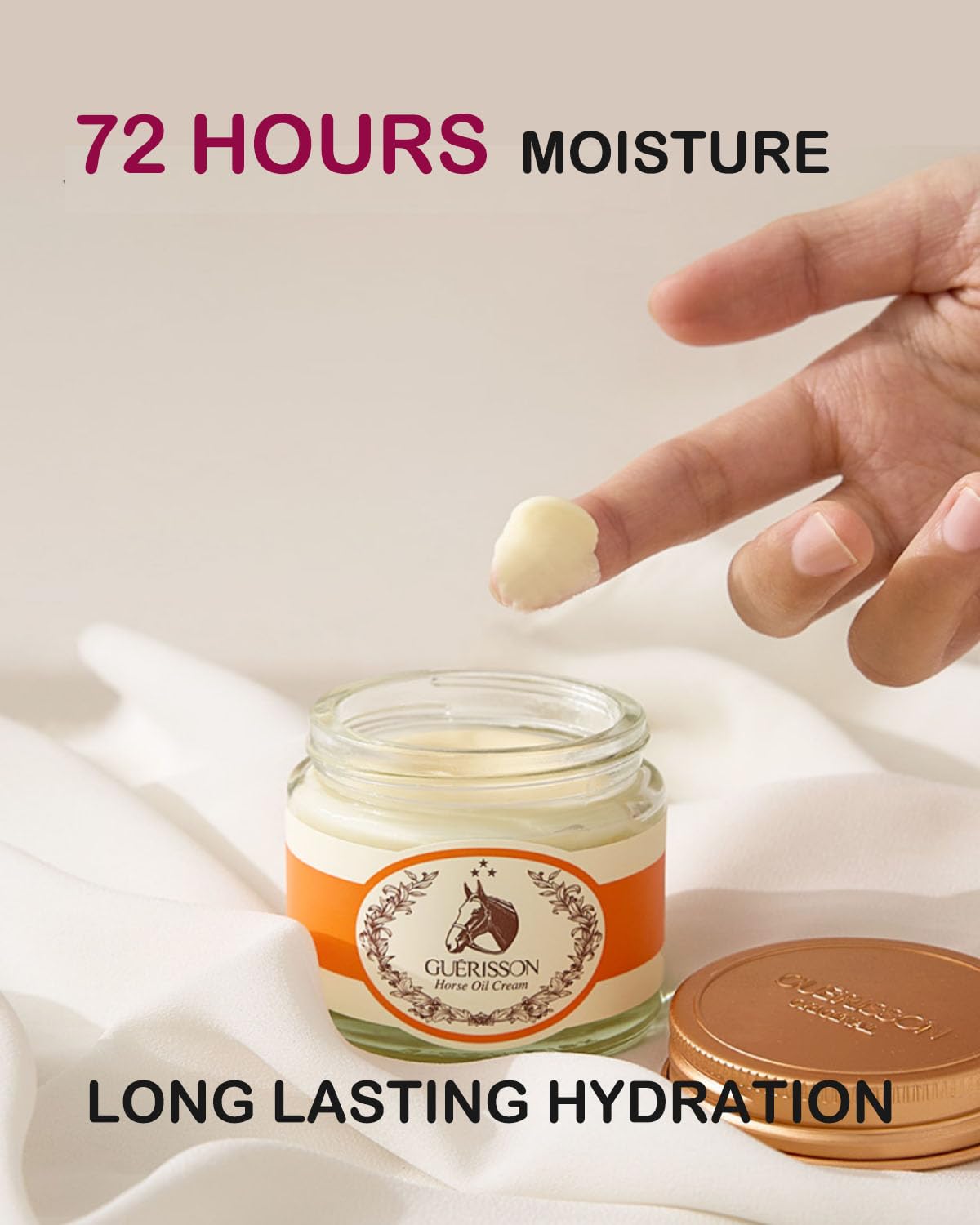 Guerisson 9 Complex Cream 70g jar close-up shows a rich cream texture.