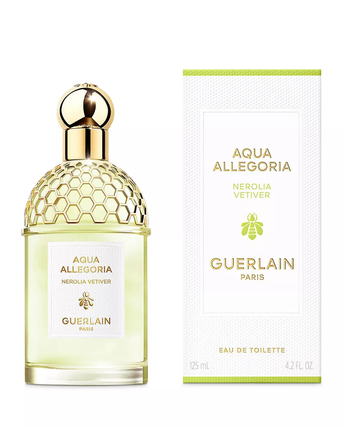 Guerlain Nerolia Vetiver box packaging highlights sustainable ingredients.