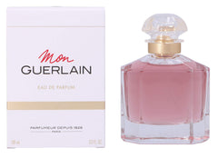 Guerlain Mon Guerlain packaging box image conveys premium presentation and gift-ready appeal