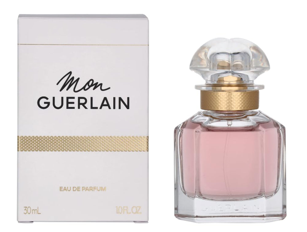 Guerlain Mon Guerlain EDP bottle front shows elegance and craftsmanship for timeless appeal.