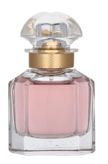 Guerlain Mon Guerlain logo detail emphasizes authenticity and luxury branding.