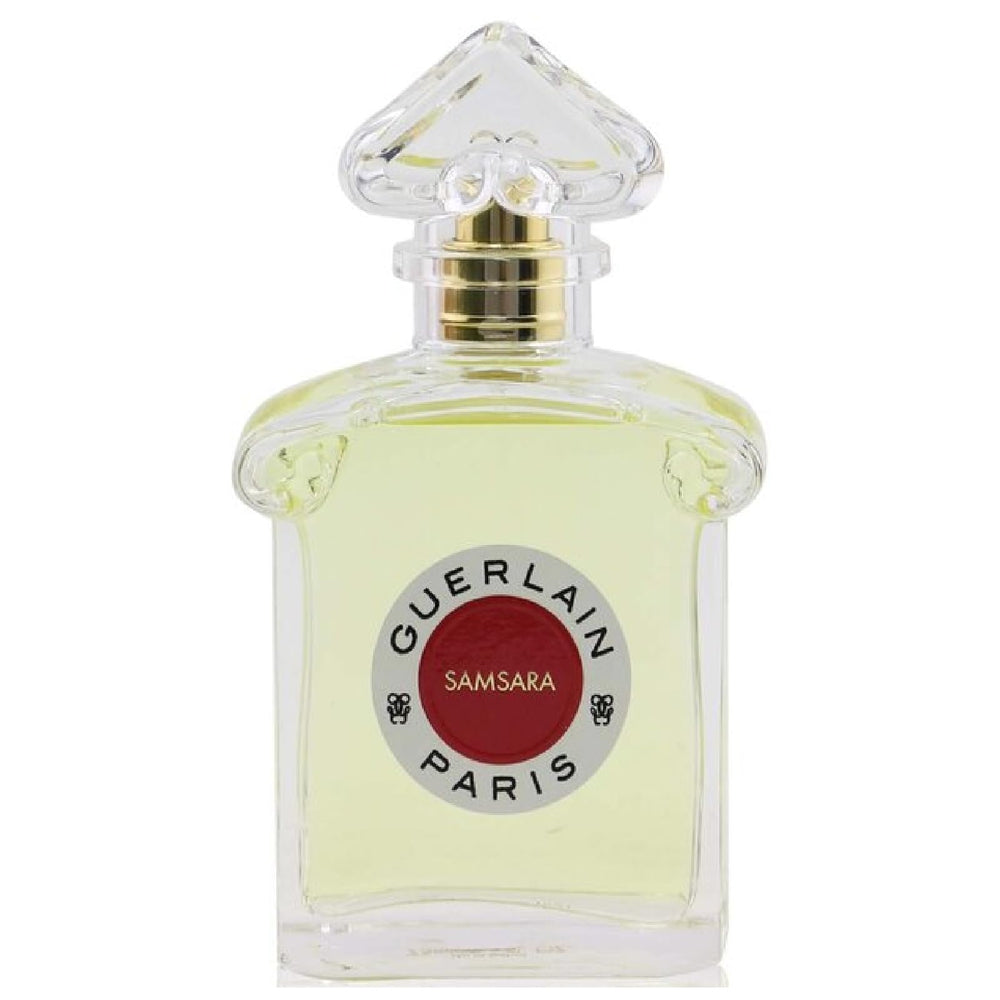 Guerlain Samsara bottle top view highlights timeless luxury for daily rituals