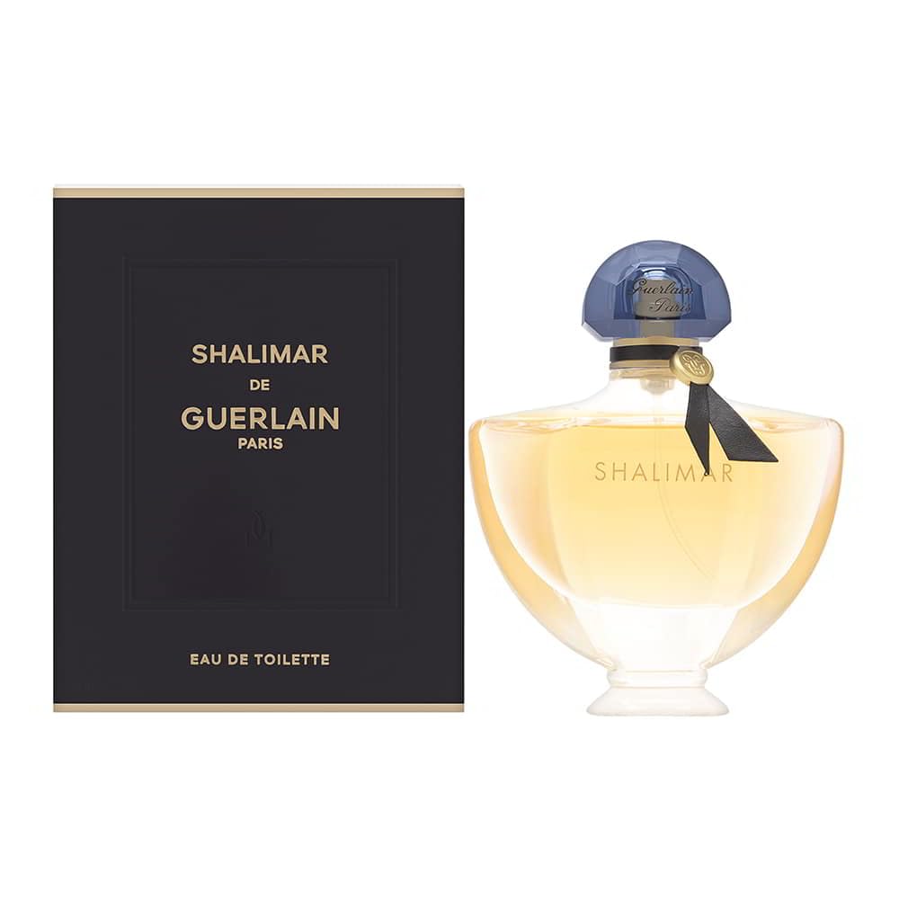 Guerlain Shalimar bottle pour—classic elegance for romantic evenings and daily wear.