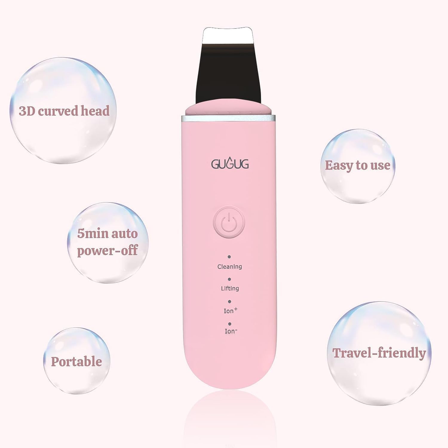 GUGUG Skin Scrubber silicone covers enable gentle, safe cleaning.